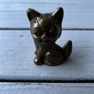 Vintage Brass Cat Figurine